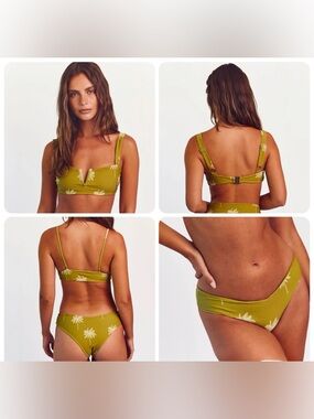 🌺Citrine Olive Palmas Bikini - NWT